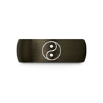 personalized women’s band – gunmetal & black tungsten yin yang wedding band