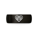 personalized ring for mom – black & gold tungsten celtic heart knot wedding band
