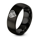 Customized Gifts for Mom – black tungsten celtic heart knot ring
