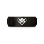 unique presents for her – black tungsten celtic heart knot wedding band