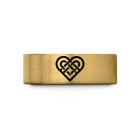 personalized ring for mom – gold tungsten celtic heart knot wedding band