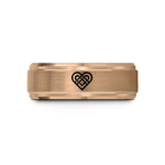 special presents for mom – rose gold tungsten celtic heart knot wedding band