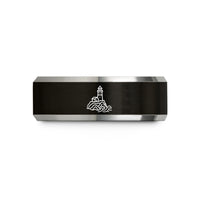 special presents for her – black & grey tungsten cliff lighthouse wedding band