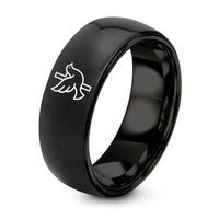 Customized Gifts for Mom – black tungsten dove cross intertwined ring