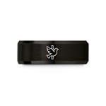 unique presents for mom – black tungsten dove cross intertwined wedding band