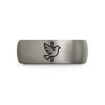 best keepsakes for moms – gray tungsten dove cross intertwined wedding band