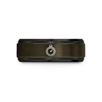 engraved presents for partner – gunmetal & black tungsten barometer wedding band