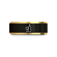 rings present for her – black & gold tungsten wine duo wedding band