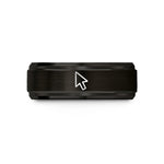 unique rings for her – black tungsten cursor pointer wedding band