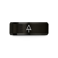 unique presents for ladies – black tungsten north arrow mini wedding band