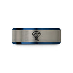 unique presents for her – blue & grey tungsten paraglider wedding band