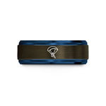customized jewelry for her – gunmetal & blue tungsten paraglider wedding band