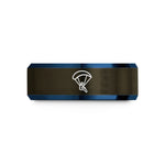 customized jewelry for her – gunmetal & blue tungsten paraglider wedding band