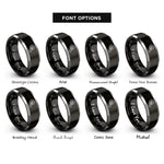 font options for inside engraving on black & gray cut off wheel rings