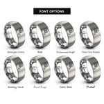font options for inside engraving on gray cut off wheel rings