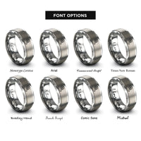 font options for inside engraving on grey cut off wheel rings