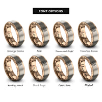 font options for inside engraving on rose gold cute chibi bat rings