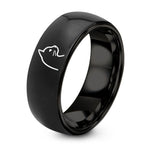 Cute Couple Gifts for Her – black tungsten black cat icon ring