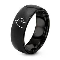 Cute Couple Gifts for Her – black tungsten black cat icon ring
