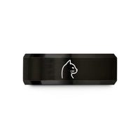 romantic presents for couples – black tungsten black cat icon wedding band