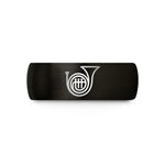 anniversary presents for her – black & gold tungsten french horn bell wedding band