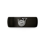 unique couple present ideas – black tungsten french horn bell wedding band