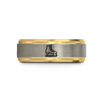 best wedding rings her – gold & blue & grey tungsten ice skates wedding band