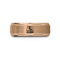 affordable rings for her – rose gold tungsten ice skates wedding band