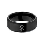 modern wedding bands her – black tungsten smoke plume wedding band