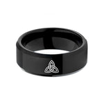 comfortable rings for her – black tungsten triquetra trinity knot wedding band