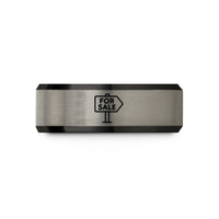 personalized presents for her – black & grey tungsten for sale sign wedding band