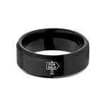 unique presents for women – black tungsten for sale sign wedding band