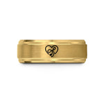 unique bands for women – gold tungsten heart infinity wedding band