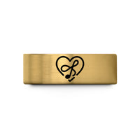 unique bands for women – gold tungsten heart infinity wedding band