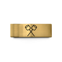 unique rings for couples – gold tungsten marshmallows sticks wedding band