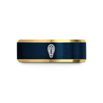 unique presents for women – gold & blue tungsten snowshoes wedding band