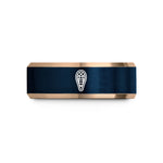 anniversary presents for her – rose gold & blue tungsten snowshoes wedding band