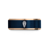 anniversary presents for her – rose gold & blue tungsten snowshoes wedding band