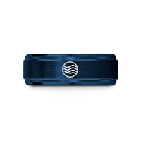 personalized jewelry for her – blue tungsten wavy cancellation lines wedding band