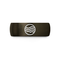 unique presents for girlfriend – gunmetal & blue tungsten wavy cancellation lines wedding band