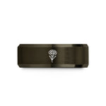 romantic presents for him – gunmetal & rose gold tungsten january carnation wedding band