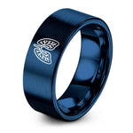 men’s tungsten wedding band – blue tungsten lungs ring