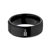 men's tungsten wedding bands – black tungsten pastry brush wedding band