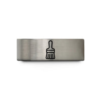 men's tungsten wedding bands – silver tungsten pastry brush wedding band