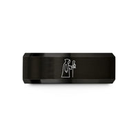 romantic presents for him – black tungsten the hermit wedding band