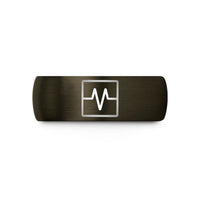 fun presents for friends – gunmetal & black tungsten square wave wedding band