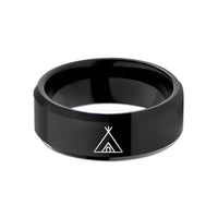 best keepsake presents friends – black tungsten wickiup shelter entrance wedding band