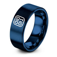 best presents for women – blue tungsten binary 0101 band ring