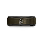 unique rings for women – gunmetal & black tungsten glacier team wedding band