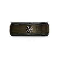 unique rings for women – gunmetal & black tungsten glacier team wedding band